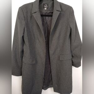 Zara Dark Gray Women's Long Blazer Jacket